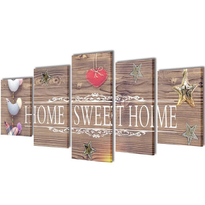 vidaXL Set Stampa su Tela da Muro Home Sweet Home 200 x 100 cm VIDAXL