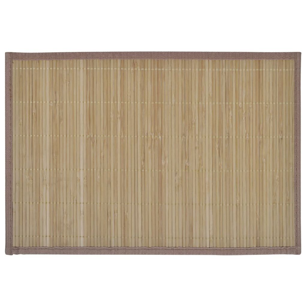 6 Tovagliette di Bamboo 30 x 45 cm Marrone