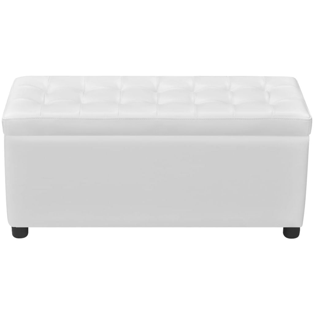 vidaXL Sgabello con Contenitore in Pelle Artificiale Bianco