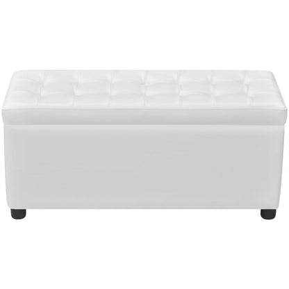 vidaXL Sgabello con Contenitore in Pelle Artificiale Bianco