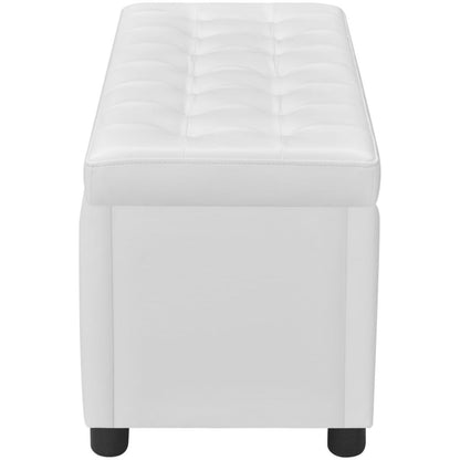 vidaXL Sgabello con Contenitore in Pelle Artificiale Bianco
