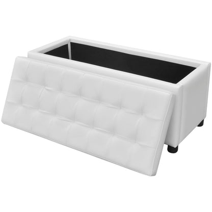 vidaXL Sgabello con Contenitore in Pelle Artificiale Bianco