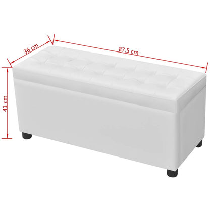 vidaXL Sgabello con Contenitore in Pelle Artificiale Bianco