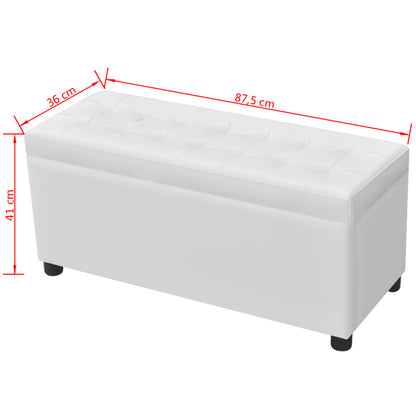 vidaXL Sgabello con Contenitore in Pelle Artificiale Bianco