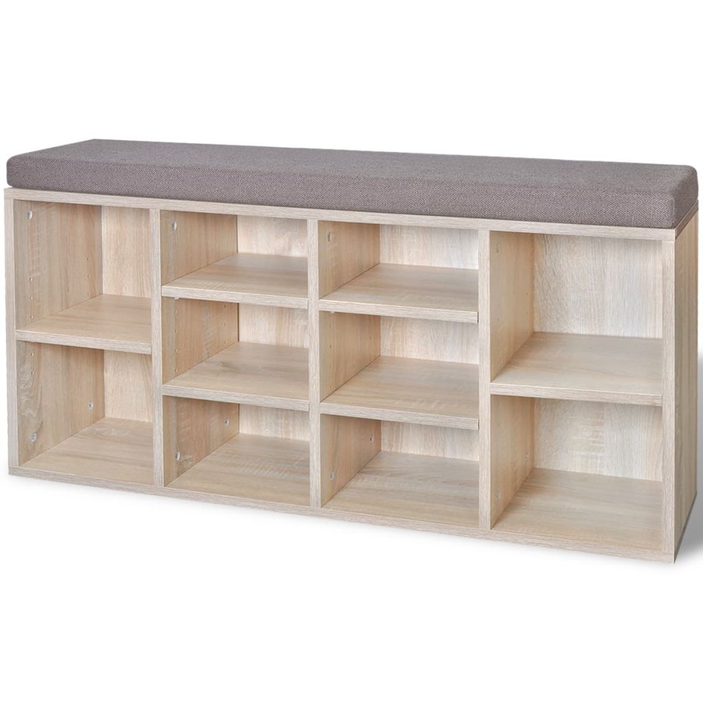 vidaXL Panchina con Scarpiera con 10 Scomparti Colore Rovere