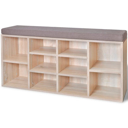 vidaXL Panchina con Scarpiera con 10 Scomparti Colore Rovere