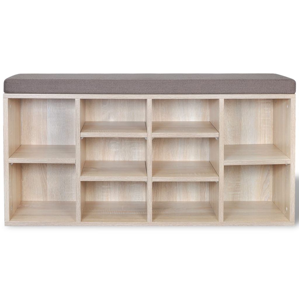 vidaXL Panchina con Scarpiera con 10 Scomparti Colore Rovere