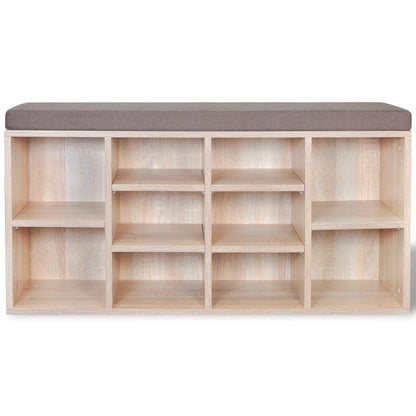 vidaXL Panchina con Scarpiera con 10 Scomparti Colore Rovere