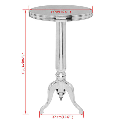 vidaXL Tavolino da Salotto Rotondo in Alluminio Argentato