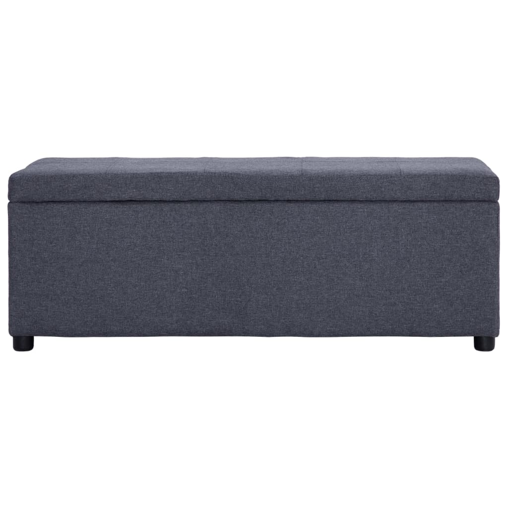 vidaXL Panca con Vano Portaoggetti 116 cm Grigio Scuro in Poliestere