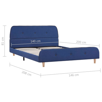 vidaXL Giroletto senza Materasso Blu 140x200 cm in Tessuto