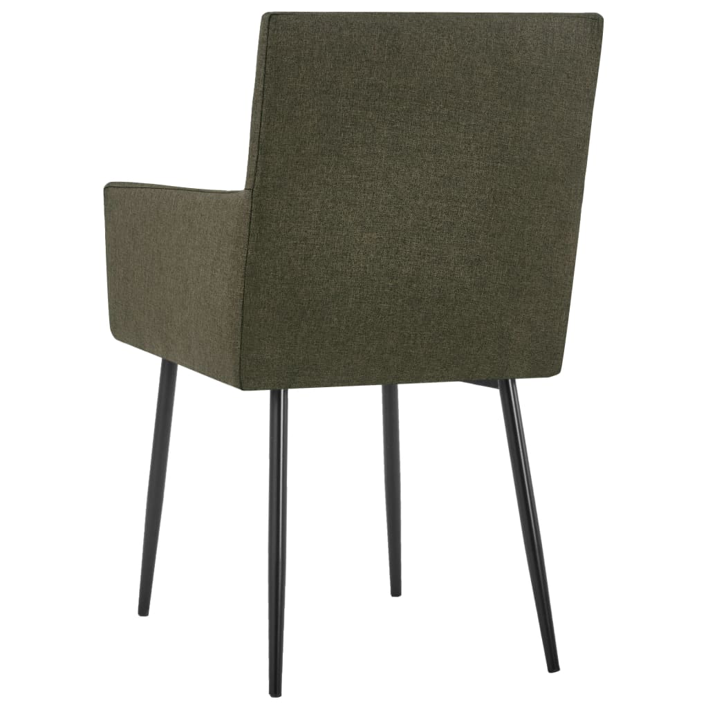 vidaXL Sedie da Pranzo con Braccioli 2 pz Marroni in Tessuto