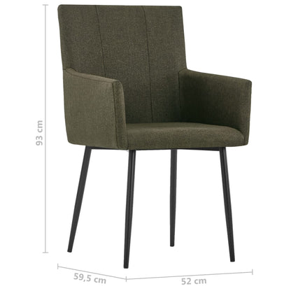 vidaXL Sedie da Pranzo con Braccioli 2 pz Marroni in Tessuto