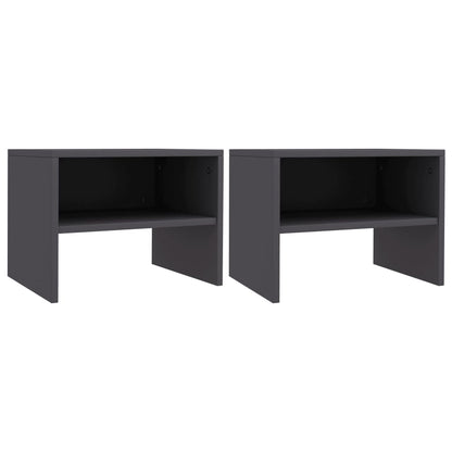 vidaXL Comodini 2 pz Grigi 40x30x30 cm in Legno Multistrato