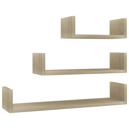 vidaXL Mensole a Muro 3 pz Rovere Sonoma in Legno Multistrato