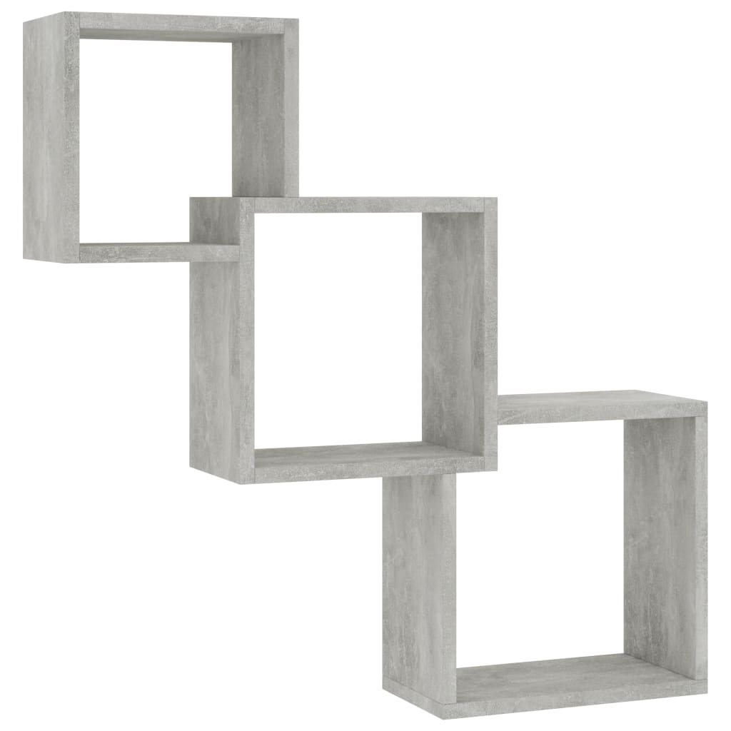 vidaXL Mensole a Muro Cubiche Grigio Cemento 68x15x68cm Multistrato