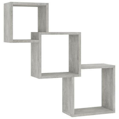 vidaXL Mensole a Muro Cubiche Grigio Cemento 68x15x68cm Multistrato