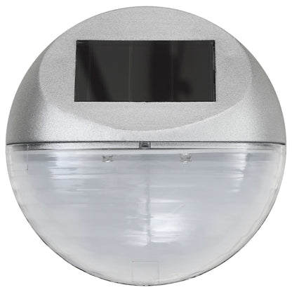 vidaXL Lampade Solari da Parete da Esterno a LED 24 pz Rotonde Argento