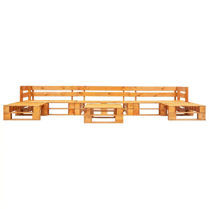 vidaXL Set Divani da Giardino su Pallet 6 pz Marrone ambra in Legno VIDAXL