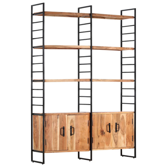 vidaXL Libreria a 4 Livelli Legno Massello di Acacia 124x30x180 cm