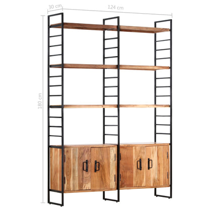 vidaXL Libreria a 4 Livelli Legno Massello di Acacia 124x30x180 cm