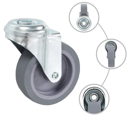 vidaXL Ruote Girevoli con Foro per Bullone 8 pz 75 mm