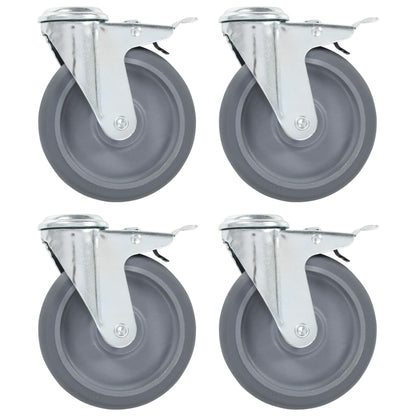 vidaXL Ruote Girevoli con Foro per Bullone 24 pz 125 mm