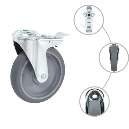 vidaXL Ruote Girevoli con Foro per Bullone 24 pz 125 mm