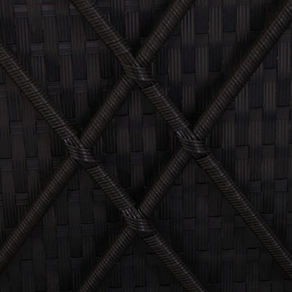 vidaXL Lettino Prendisole con Tettuccio e Cuscino in Polyrattan Nero