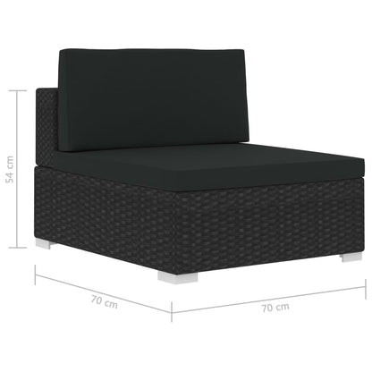 vidaXL Set Divani da Giardino 4 pz con Cuscini in Polyrattan Nero