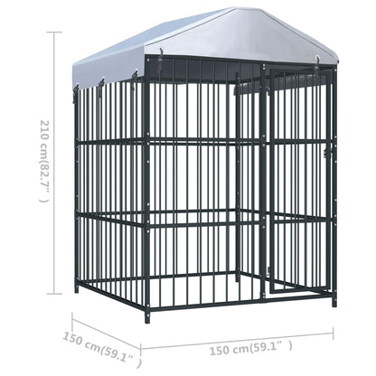 vidaXL Canile da Esterno con Tetto 150x150x210 cm