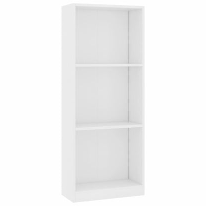 vidaXL Libreria a 3 Ripiani Bianca 40x24x109 cm in Legno Multistrato