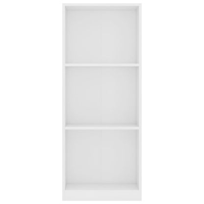 vidaXL Libreria a 3 Ripiani Bianca 40x24x109 cm in Legno Multistrato