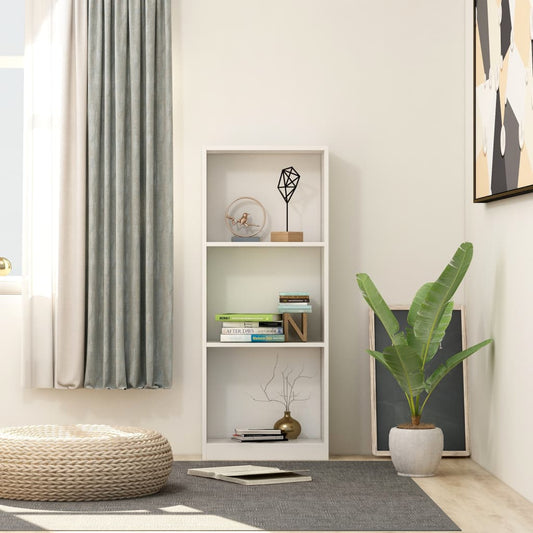 vidaXL Libreria a 3 Ripiani Bianca 40x24x109 cm in Legno Multistrato