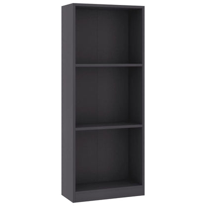 vidaXL Libreria a 3 Ripiani Grigia 40x24x109 cm in Legno Multistrato VIDAXL