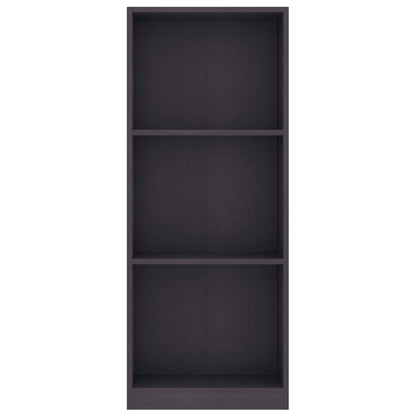 vidaXL Libreria a 3 Ripiani Grigia 40x24x109 cm in Legno Multistrato VIDAXL