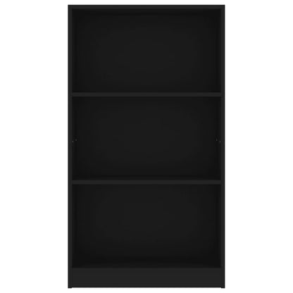 vidaXL Libreria a 3 Ripiani Nera 60x24x109 cm in Legno Multistrato