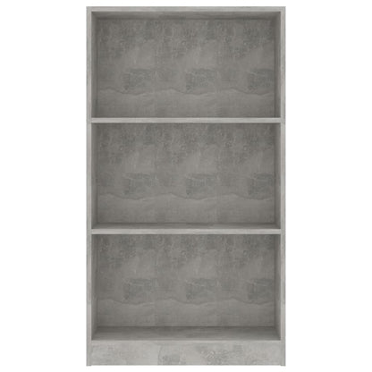 vidaXL Libreria a 3 Ripiani Cemento 60x24x109 cm in Legno Multistrato