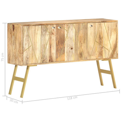 vidaXL Credenza 118x30x75 cm in Legno Massello di Mango
