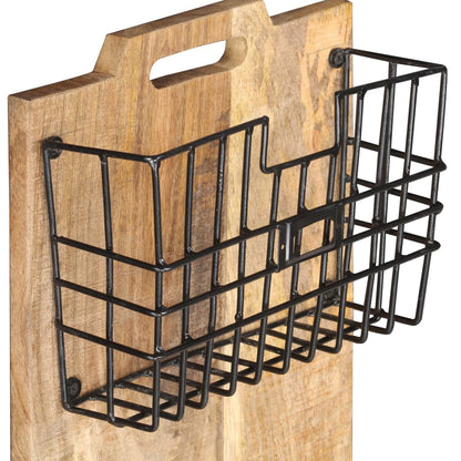 vidaXL Portariviste a Parete 33x10x67 cm in Massello di Mango Grezzo