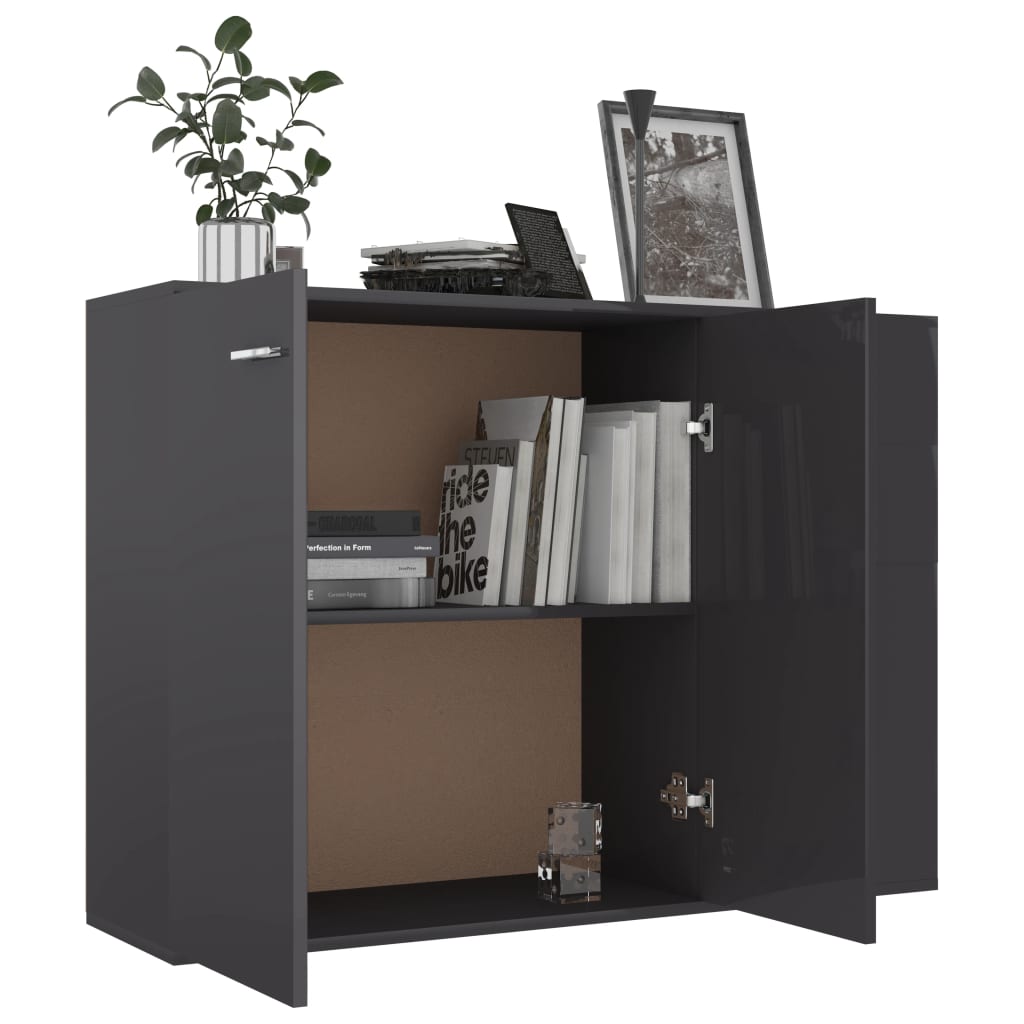vidaXL Credenza Grigia 105x30x75 cm in Legno Multistrato