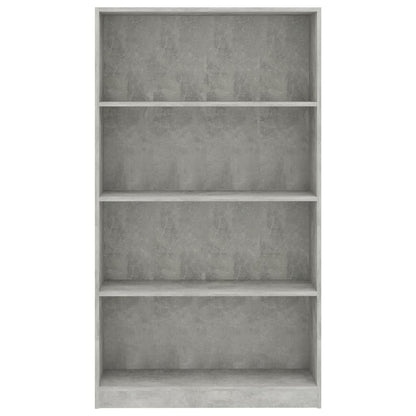 vidaXL Libreria 4 Ripiani Grigio Cemento 80x24x142cm Legno Multistrato