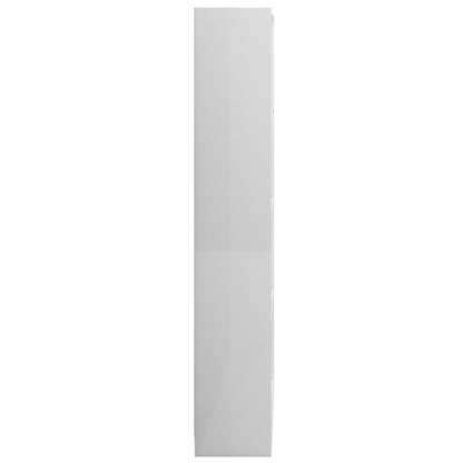 vidaXL Libreria 4 Ripiani Bianco Lucido 80x24x142 cm Legno Multistrato