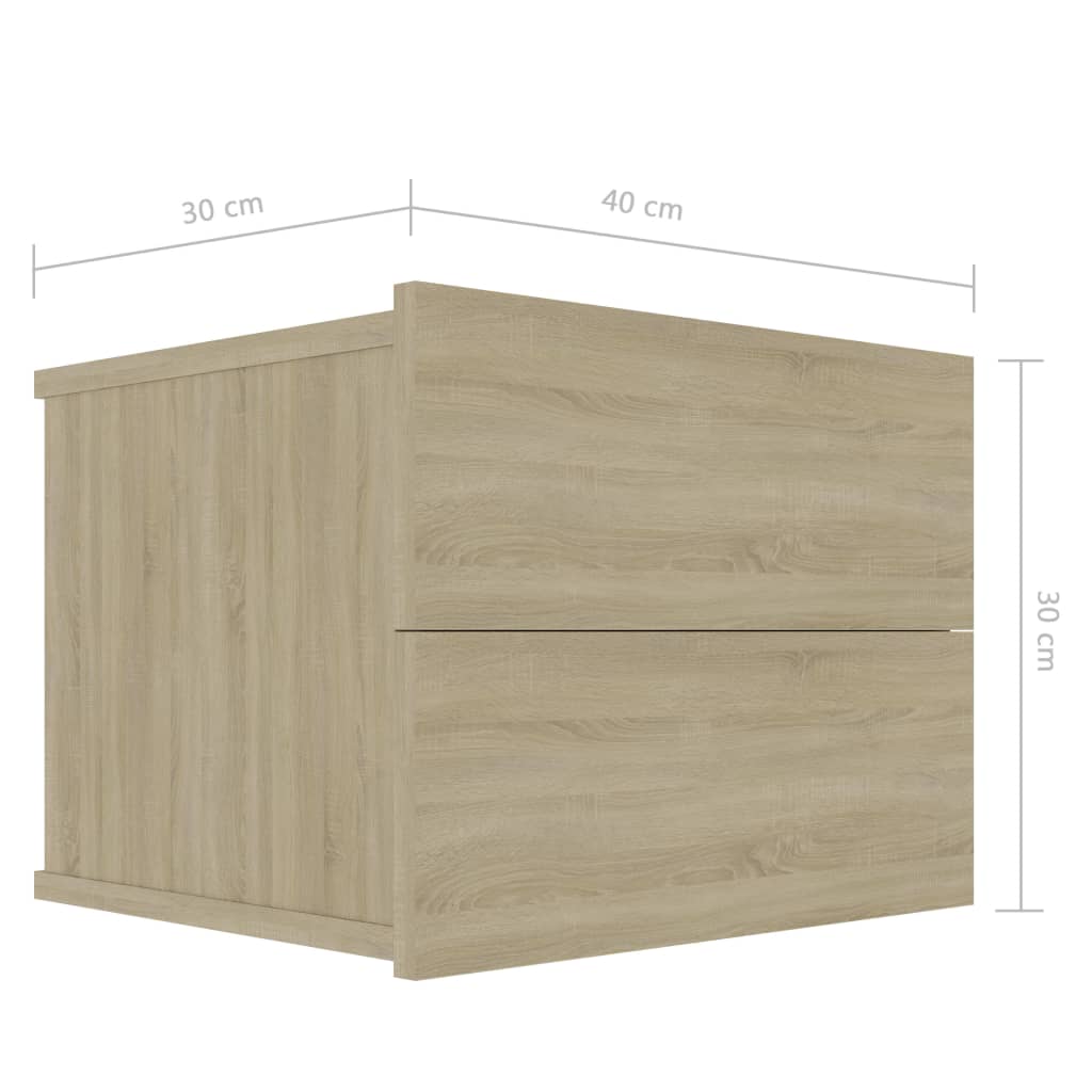vidaXL Comodino Rovere Sonoma 40x30x30 cm in Legno Multistrato