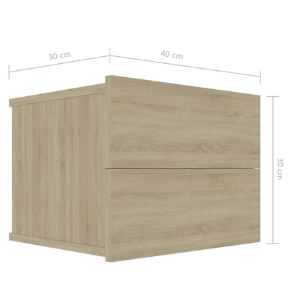 vidaXL Comodino Rovere Sonoma 40x30x30 cm in Legno Multistrato