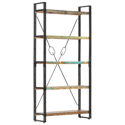 vidaXL Libreria a 5 Ripiani 90x30x180 cm in Legno Massello di Recupero VIDAXL