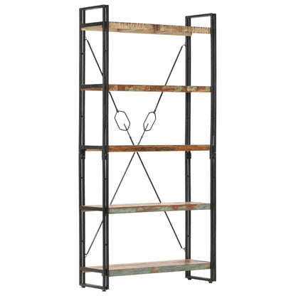 vidaXL Libreria a 5 Ripiani 90x30x180 cm in Legno Massello di Recupero VIDAXL