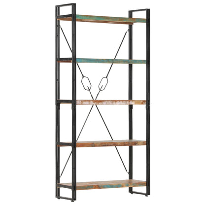 vidaXL Libreria a 5 Ripiani 90x30x180 cm in Legno Massello di Recupero VIDAXL