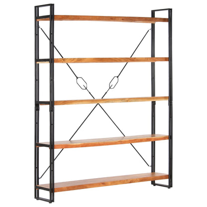 vidaXL Libreria a 5 Ripiani 140x30x180 cm in Legno Massello di Acacia