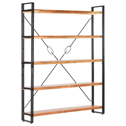 vidaXL Libreria a 5 Ripiani 140x30x180 cm in Legno Massello di Acacia